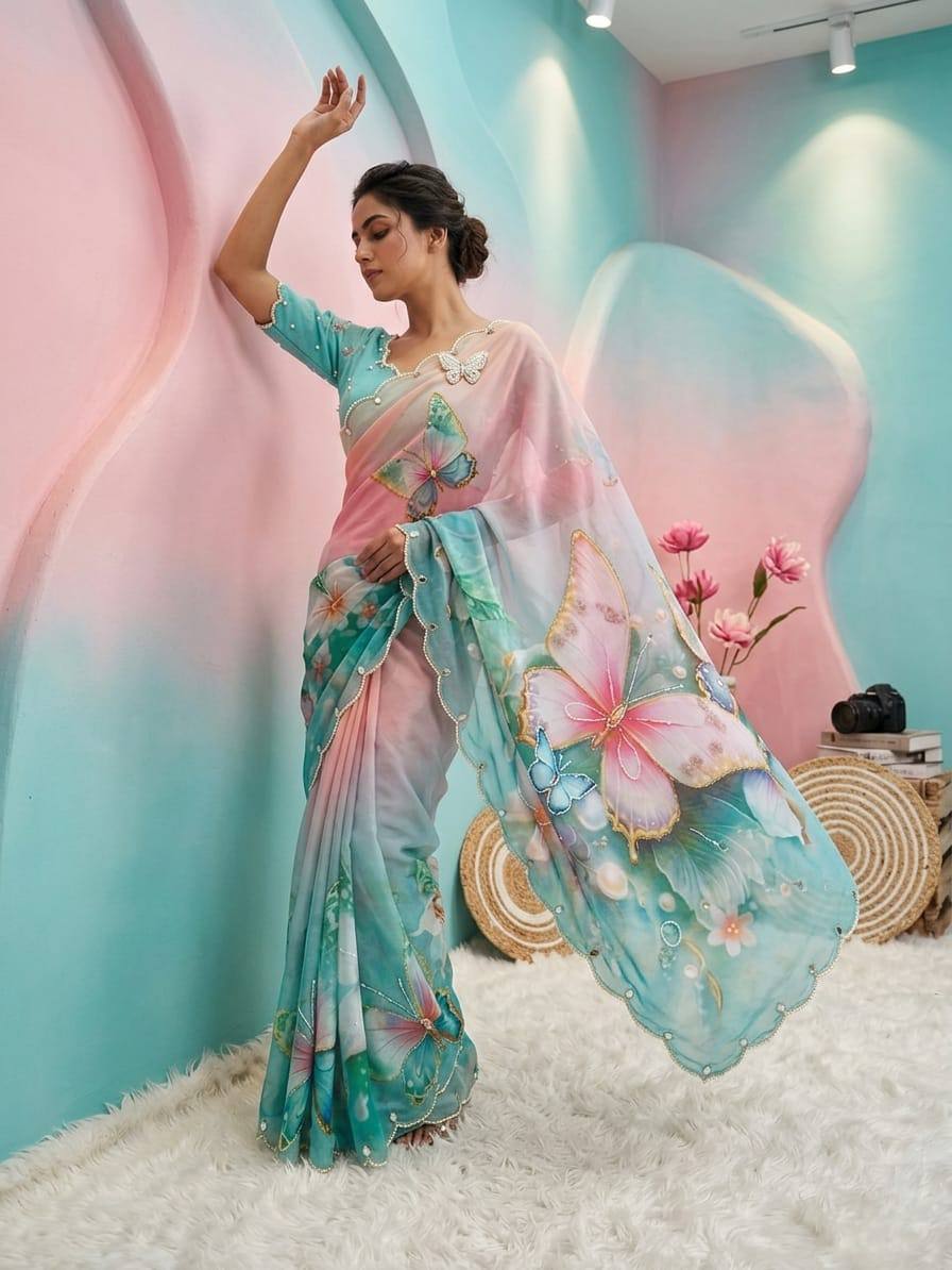 NEW TOP TRENDING BUTTERFLY SAREE