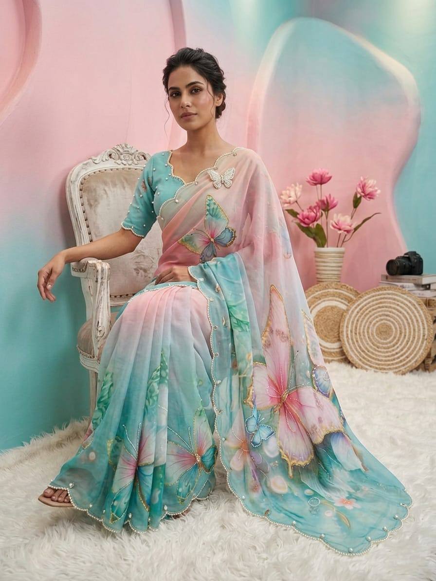 NEW TOP TRENDING BUTTERFLY SAREE