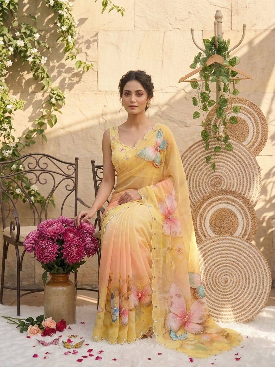NEW TOP TRENDING BUTTERFLY SAREE