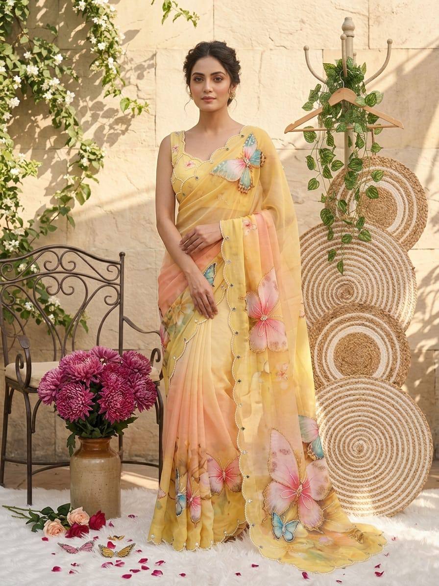 NEW TOP TRENDING BUTTERFLY SAREE