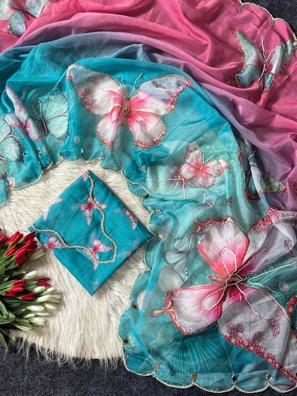 NEW TOP TRENDING BUTTERFLY SAREE