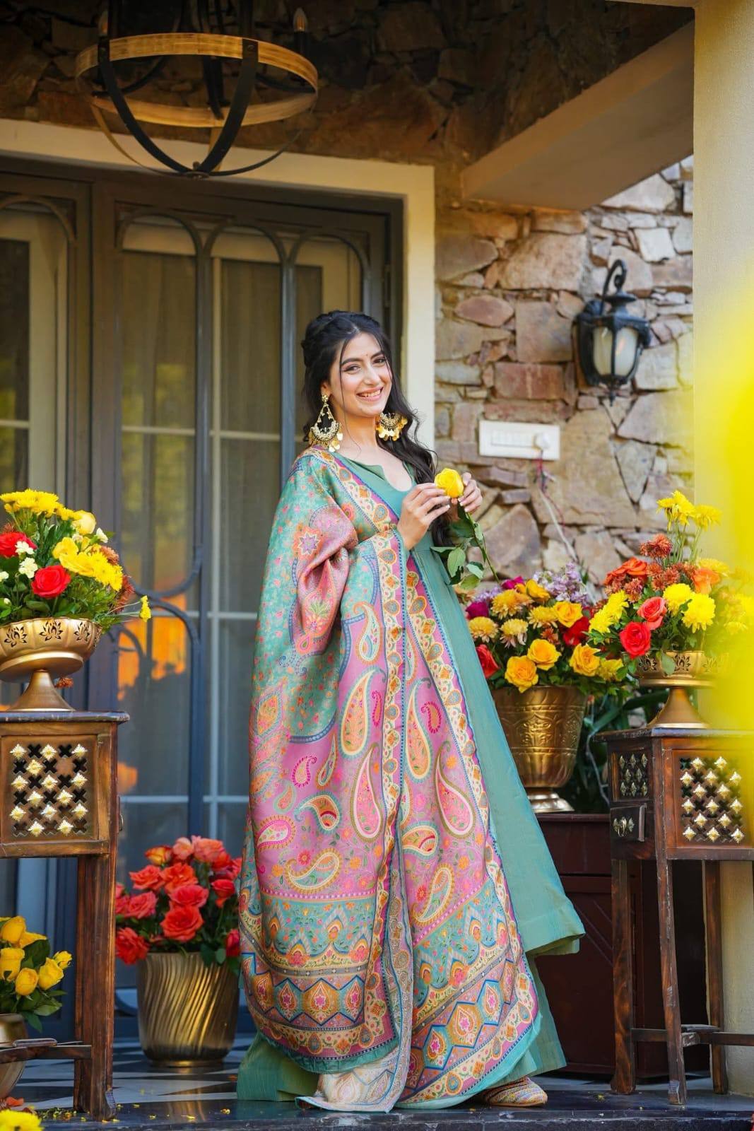 Silk Crush Anarkali Gown