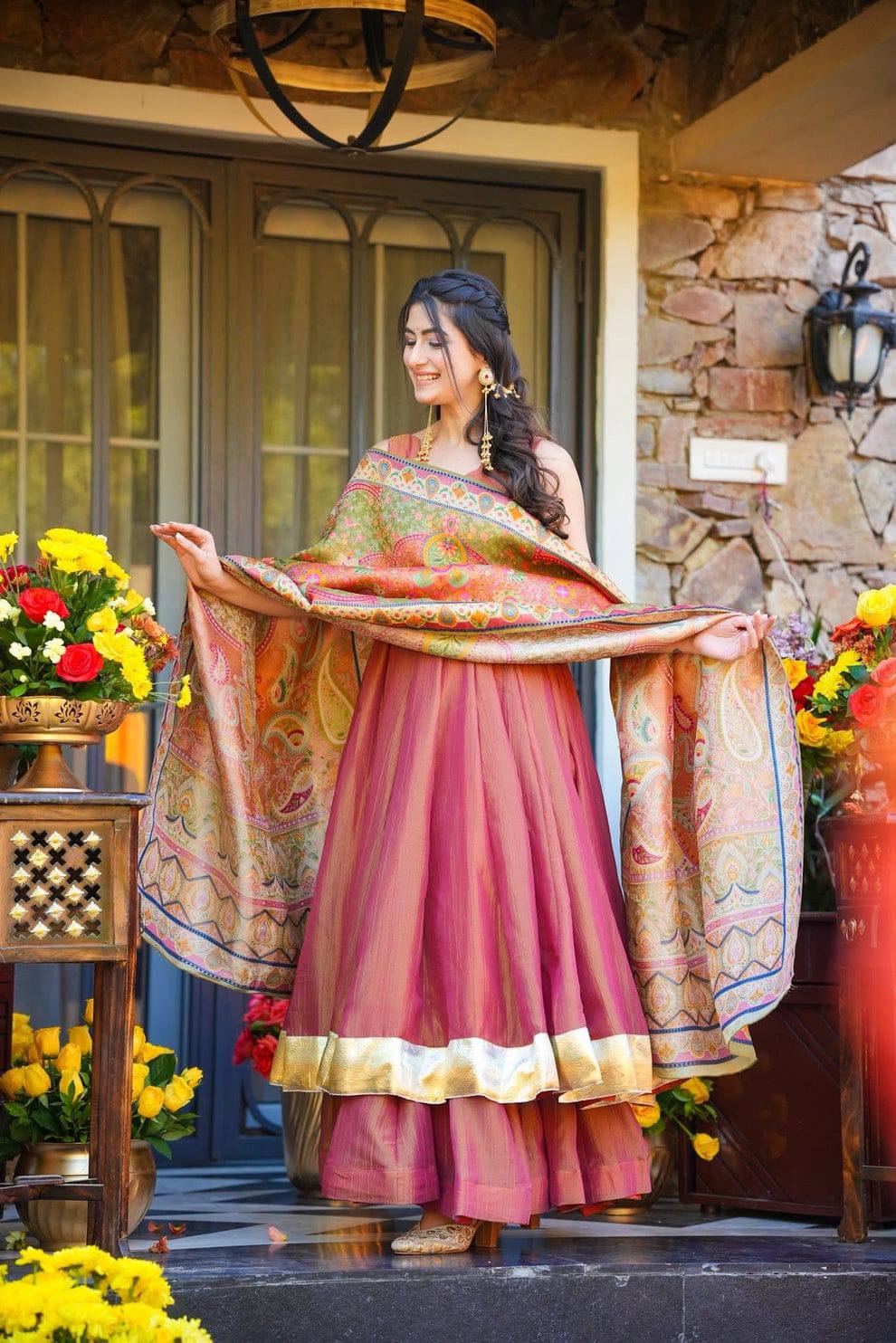 Silk Crush Anarkali Gown