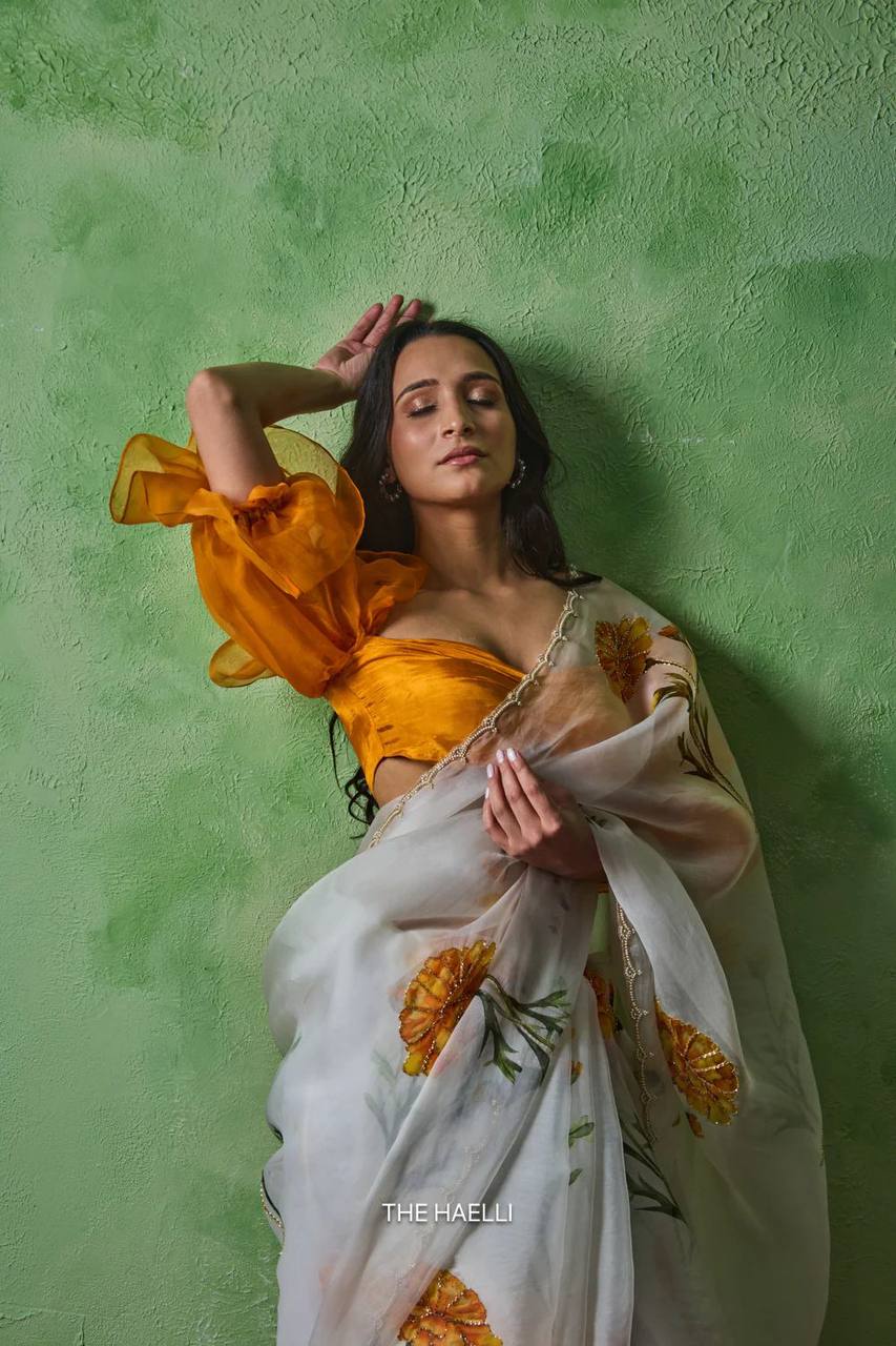 White Organza Silk Saree
