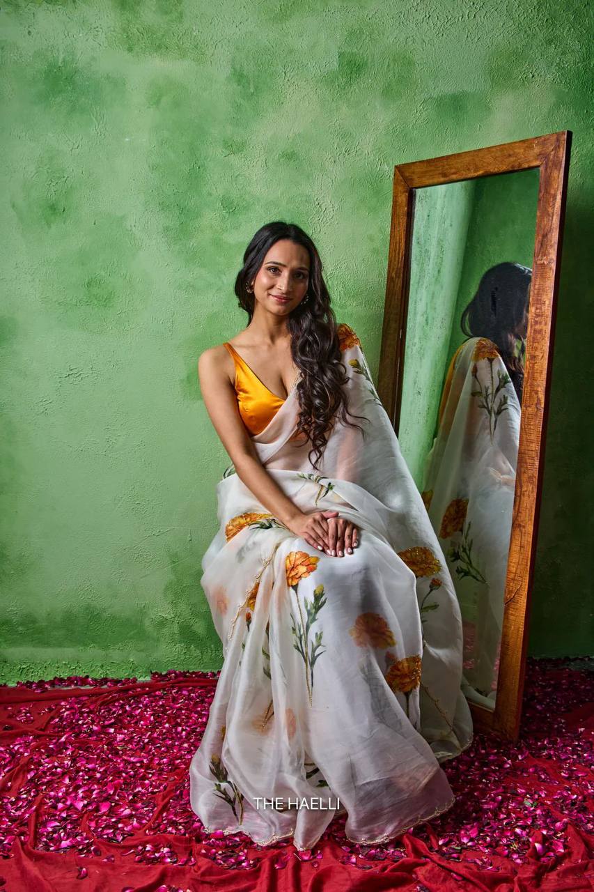 White Organza Silk Saree