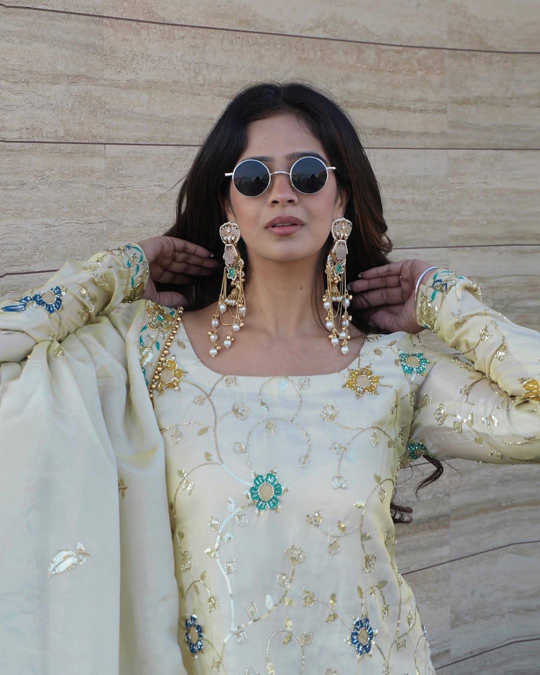 Cream-Coloured Embroidered Kurta Set