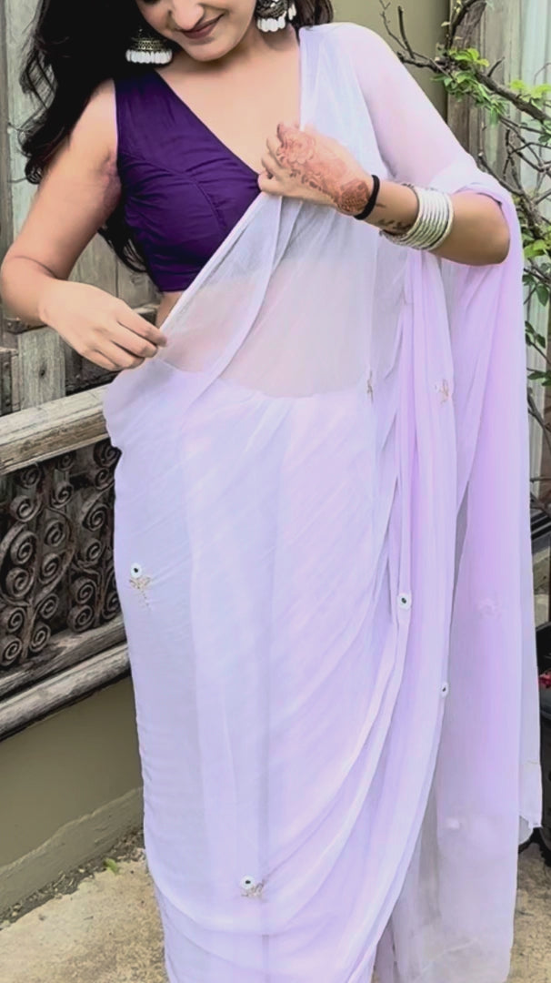 French Lavender Saree
