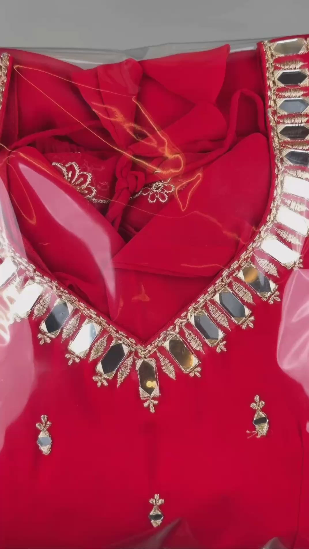 Elegant Embroidered Sequence Work with Real Mirror Designer Anarkali