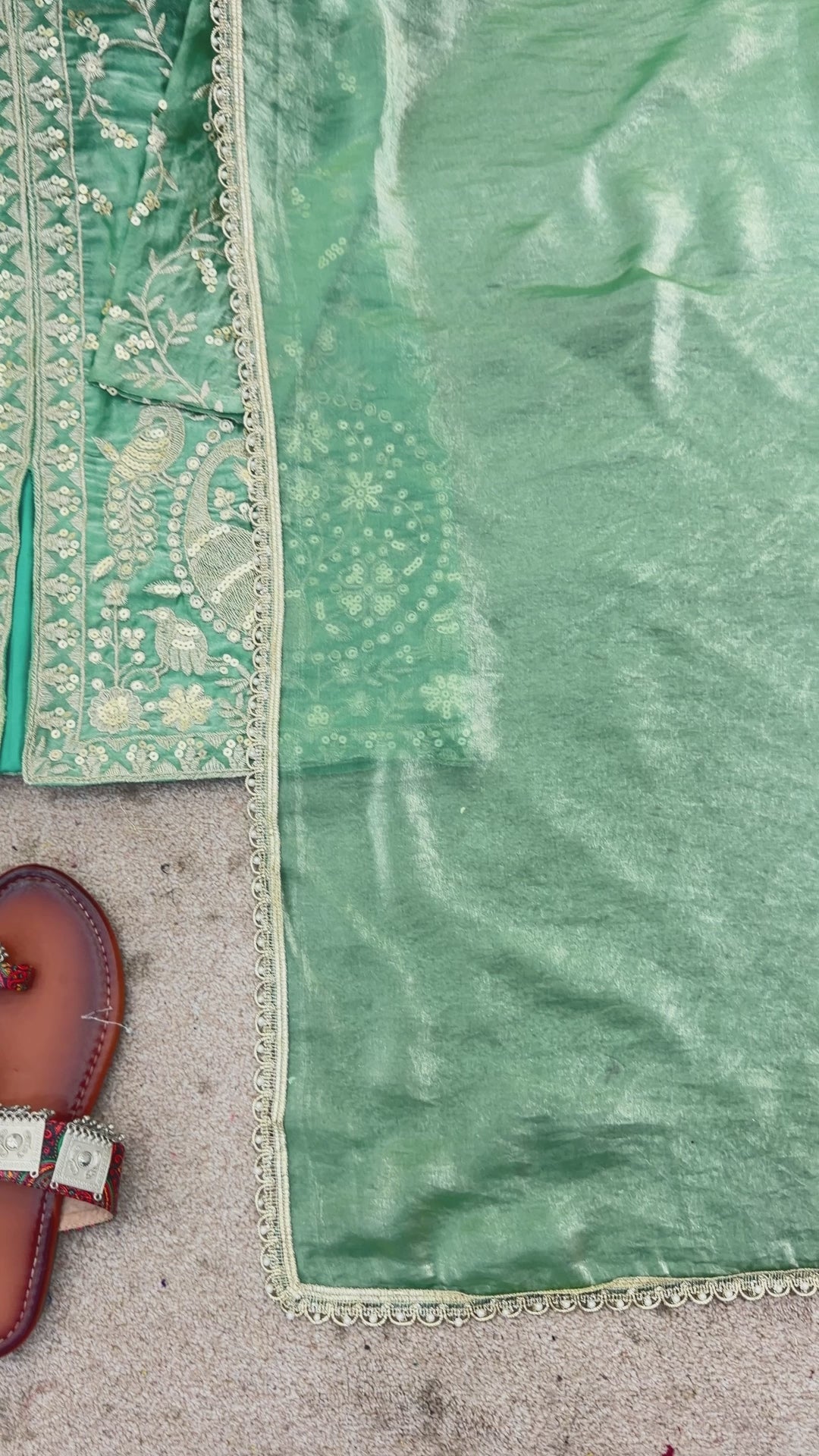 Fendy Silk Embroidered Short Kurta with Sharara & Dupatta Set